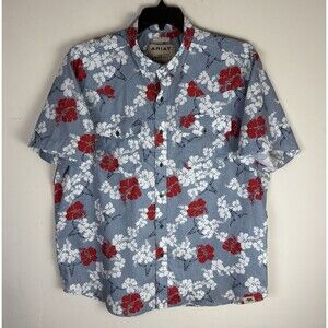 Men’s Ariat Button Up / Hawaiian Shirt / Short Sleeve / Size XL